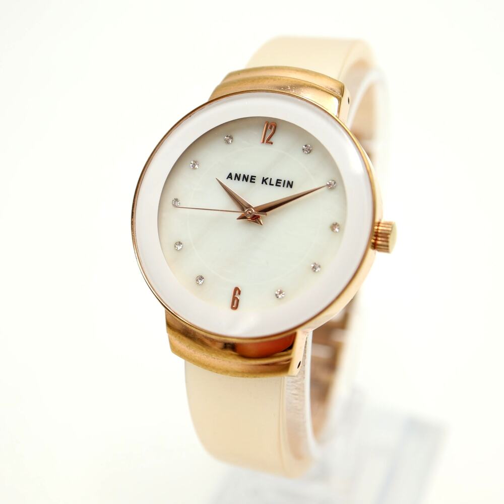 Anne Klein Rose Gold Tone MOP 32mm Womens Watch Pearlescent Bracelet New Battery
